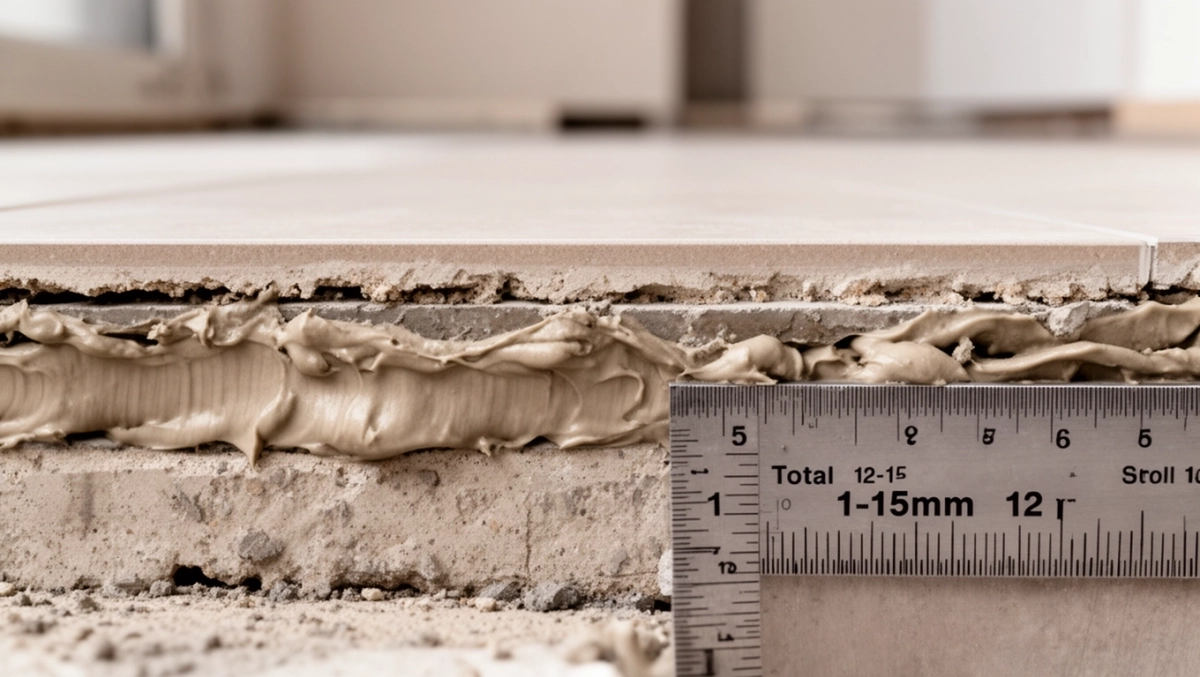 Grubość płytki podłogowej z klejem