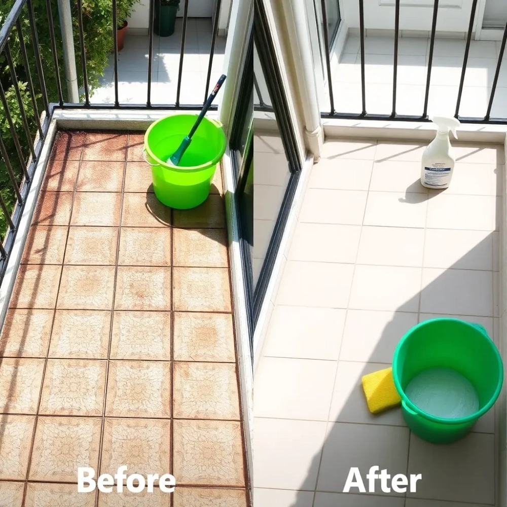 Jak wyczyścić bardzo brudne płytki na balkonie