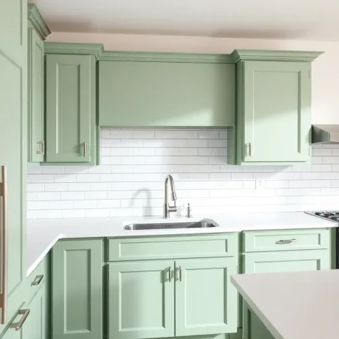 Jakie płytki do zielonych mebli kuchennych