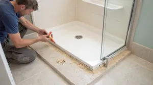 Montaż niskiego brodzika na płytkach